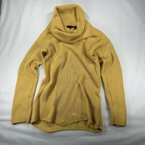 Jeanne Pierre Preloved Woman's Turtle Neck Knit Sweater Medium Gold Yellow